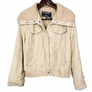 Vintage•Fleet Street•classic tan corduroy bomber jacket large